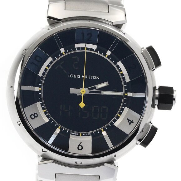 LOUIS VUITTON Tambour in black Q118F Quartz Men's Watch_885969 - Picture 1 of 7